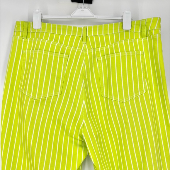Victor Glemaud X Target High Rise Lime Stripe Straight Leg Pants sz 16W/18W - Picture 9 of 12